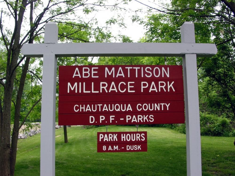 Abe Mattison Millrace Park Sign