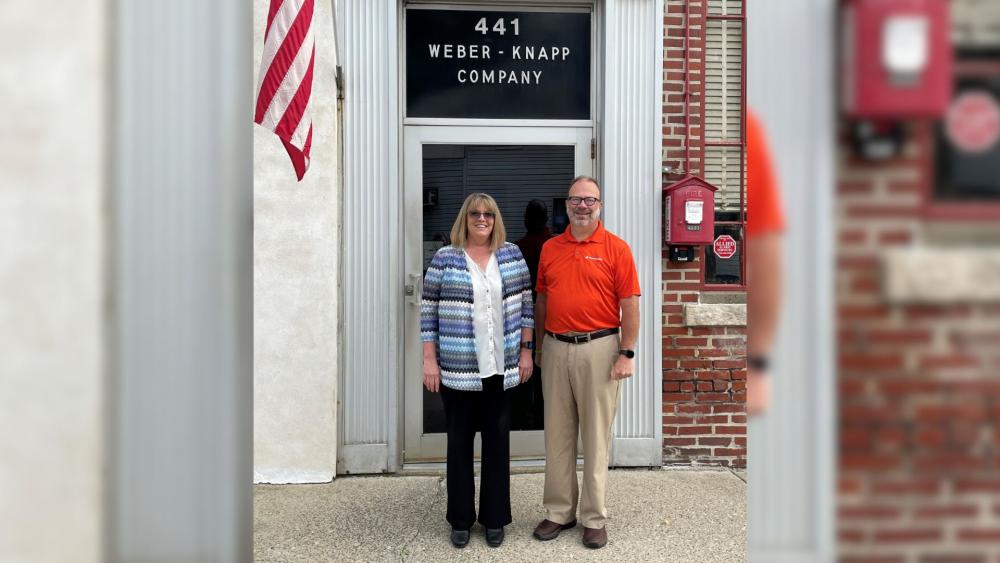 Rhonda Johnson and Wayne Rishell are the new owners of Weber-Knapp in Jamestown, NY, thanks in part to a recently approved loan by the Chautauqua County Industrial Development Agency’s board of directors during its Sept. 26, 2023 meeting. (Photo by CCIDA)