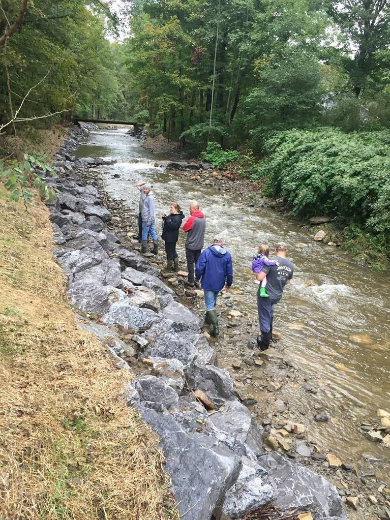 (An example of a successful watershed streambank stabilization project.)